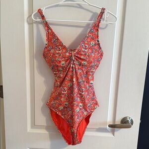 Simons x Liberty red one piece bathing suit